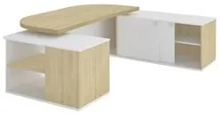 Conjunto Escritório Home Office 3 Peças Mesa em U Corp A06 Carvalho/Br
