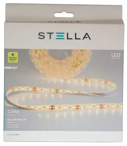 Fita De Led 12w Por Metro 12v 2700k 5m Ip65 Evo
