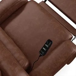 Poltrona do Papai Reclinável Kalie Power Touch Massagem FH9 PU Marrom