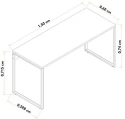 Conjunto Escritório Mesa 150 e Estante Studio Industrial M18 Branco -