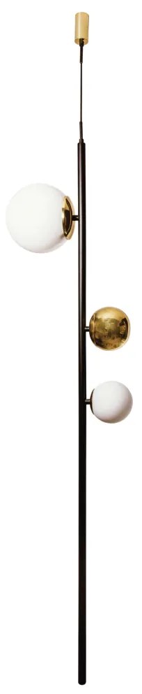 Pendente Organic Vertical Ø36X150Cm Alumínio E Globo Ø12Cm / Ø20Cm 1Xg... (BT - Branco Texturizado)