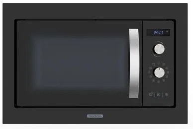 Micro-ondas de Embutir Tramontina Glass Cook 60 25 L em Vidro Temperado Preto 8 Funções