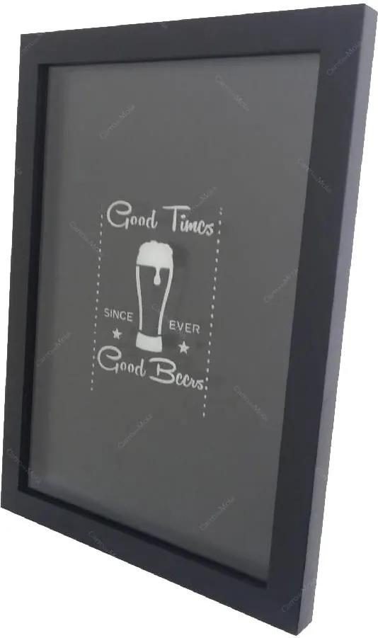 Quadro para Tampinhas Good Times Good Beer c/ Impressão Digital