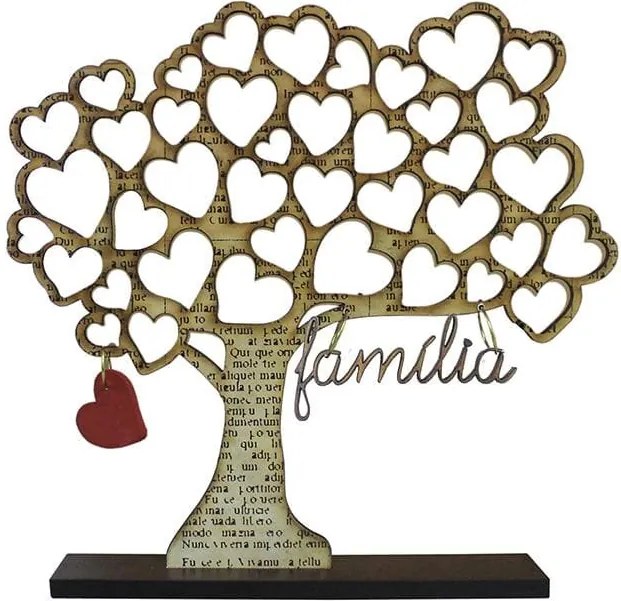 Enfeite Árvore Com Corações Família