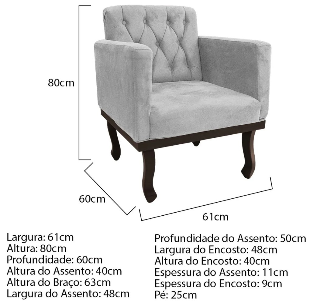 Kit 2 Poltronas Classic Linho - ADJ Decor