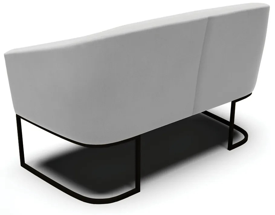 Sofá 2 Lugares Namoradeira Industrial Preto Stella Suede D03 - D'Rossi - Cinza