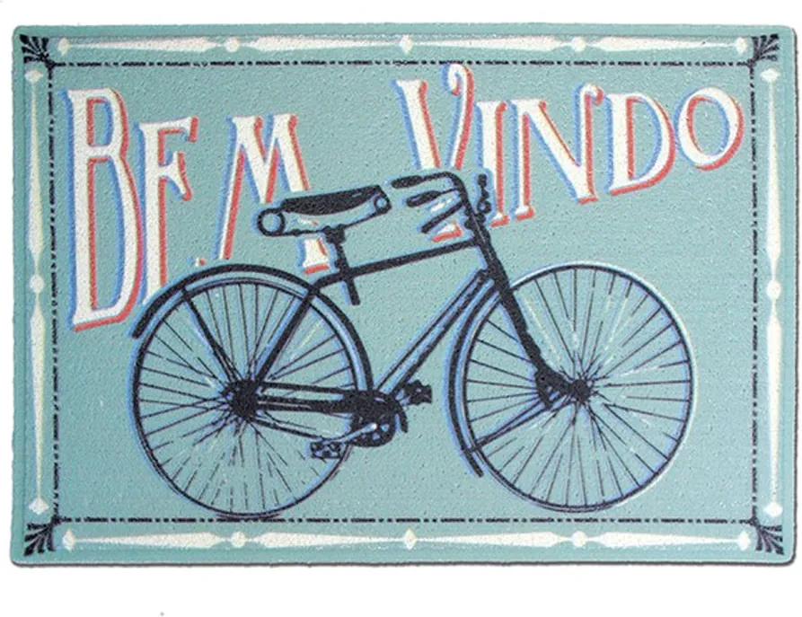 Tapete Capacho Bem Vindo Bicicleta Vintage