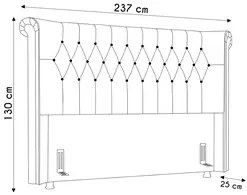 Cabeceira Cama Box Casal King 195cm Dust P02 Linho Cinza Claro - Mpoze