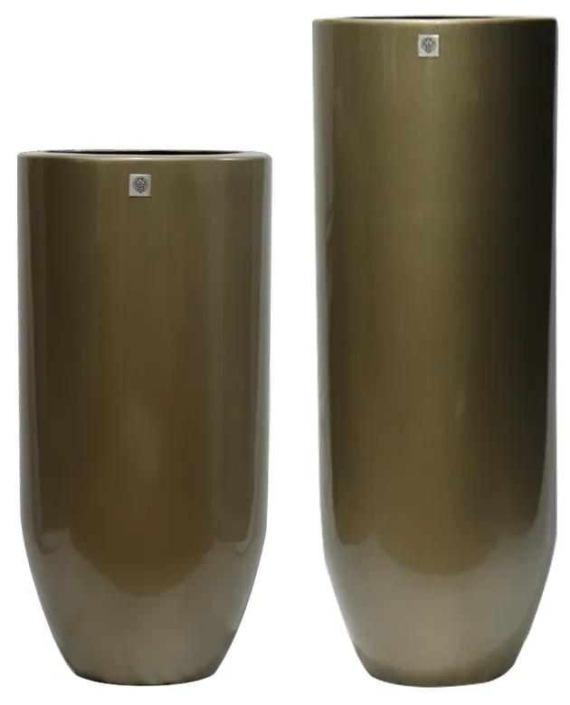 Conjunto de Vasos Decorativos Tokio Fibra de Vidro Dourado G07 - Gran Belo