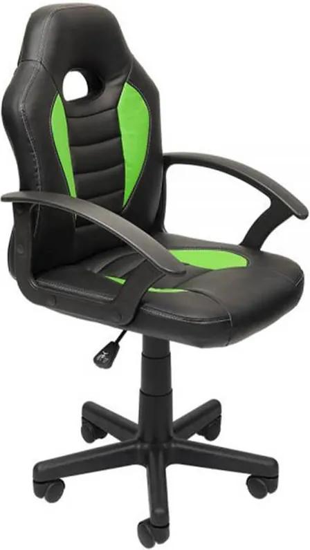 Cadeira Gamer Pillot Delta C/ Regulagem De Altura Corino Preto / Verde