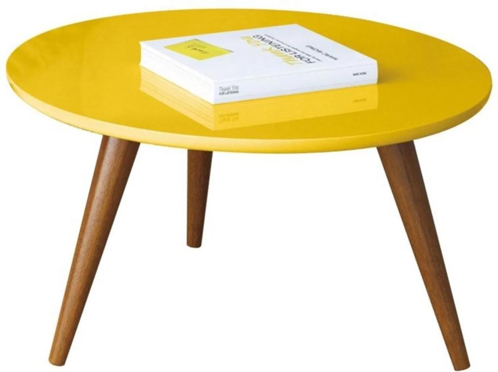 Mesa de Centro com Pés Palito Sorelle Amarelo - HB Móveis