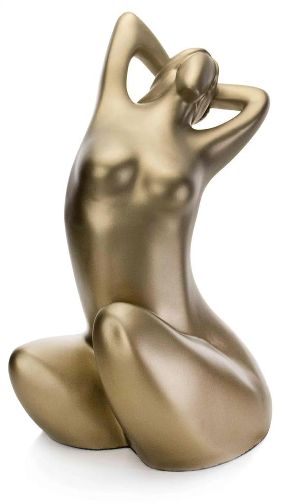 Escultura Decorativa Eva em Cerâmica Ouro Velho 39x21x25 cm - D'Rossi