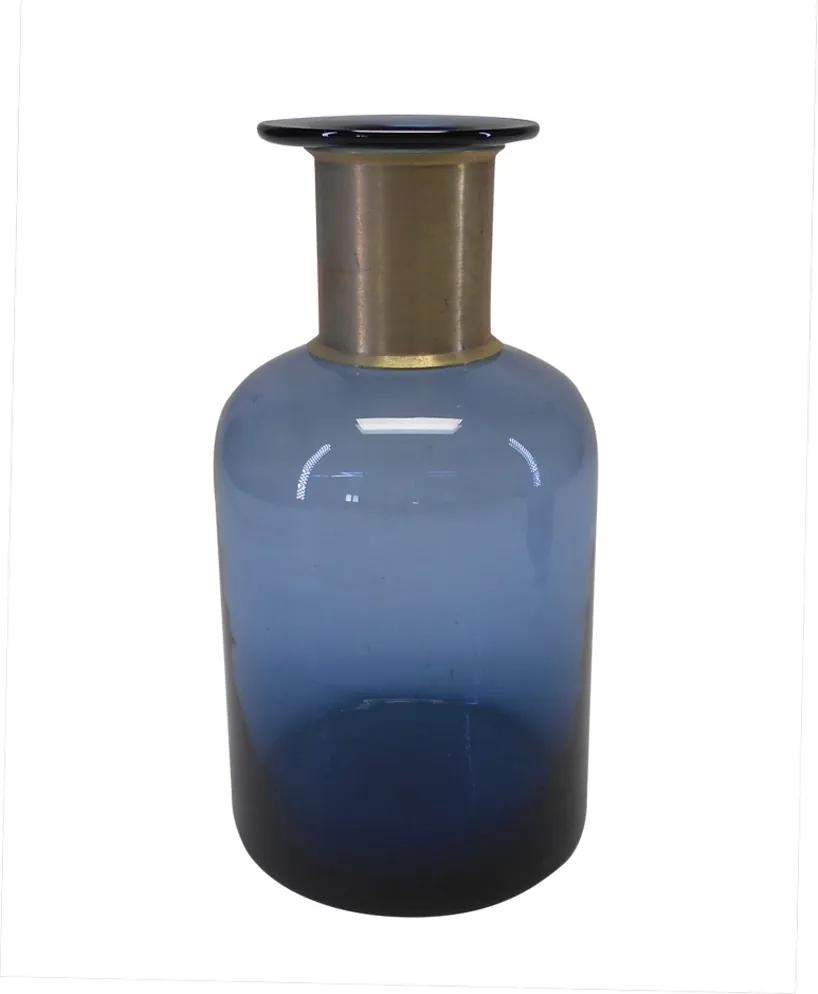 vaso de vidro BADI 23cm azul Ilunato BH0055