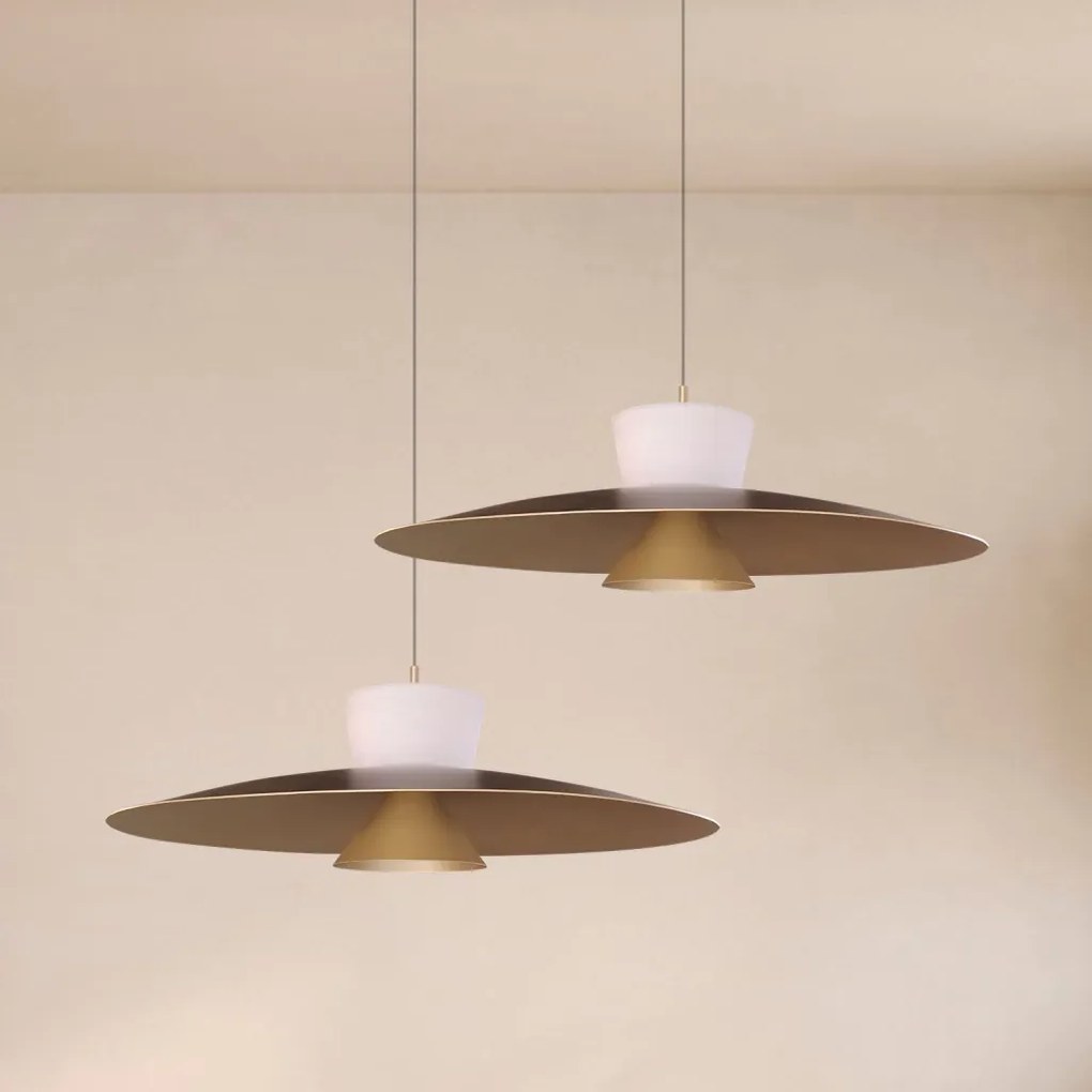 Pendente Rebatedor E Pontual Ø50X30Cm Disco Curvo Alumínio 01Xled 9W 2... (ROSE FOSCO, 110v)
