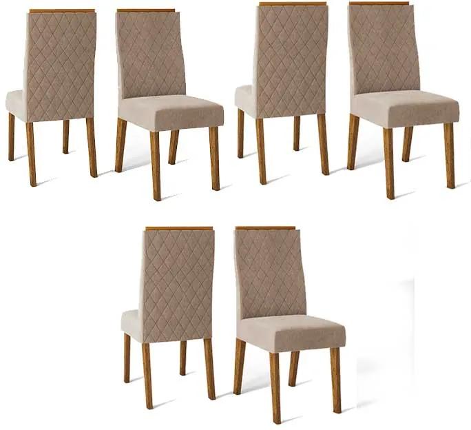 Conjunto 6 Cadeiras Cássia Demolição Tecido Veludo Kraft