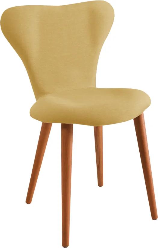Cadeira Rosalie Estofada Linho Amarelo / Tauari