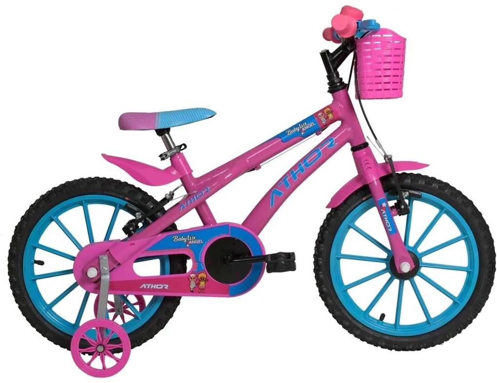 Bicicleta Aro 16 Baby Lux Angel Rosa/Azul Athor Bikes