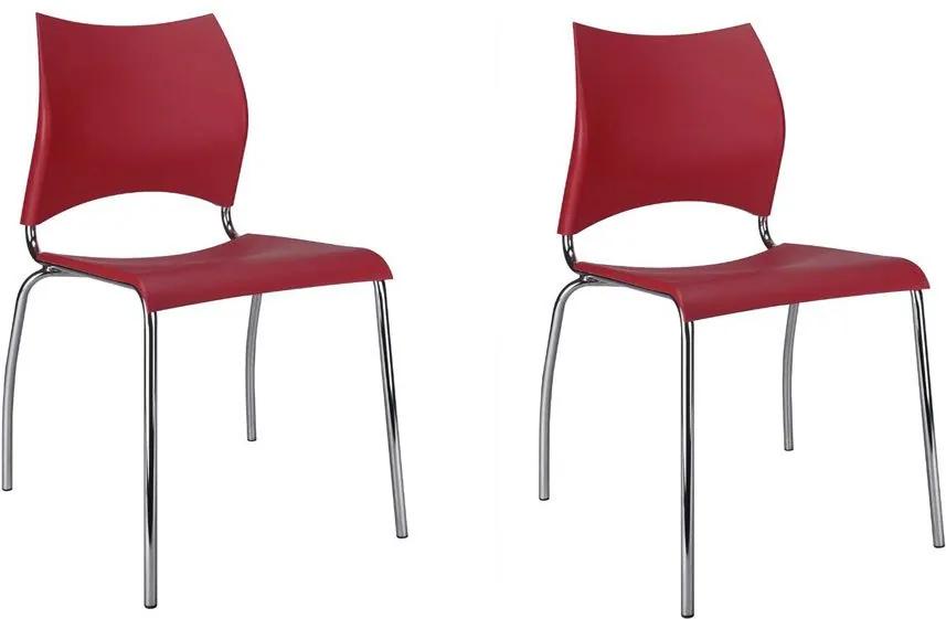 Cadeiras para Cozinha Kit 2 Cadeiras 357 Vermelho/Cromado - Carraro Móveis