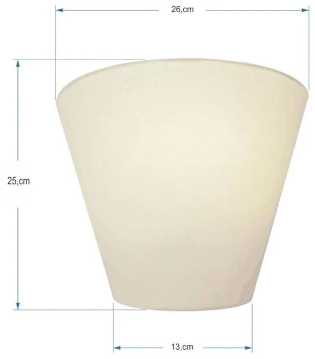 Arandela Retro Cone Md-2001 Cúpula em Tecido 25/26x13cm Branco - Bivolt