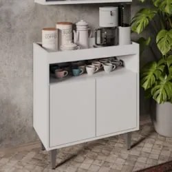 Balcão Aparador Buffet Cantinho do Café 71cm Lice Z34 Branco - Mpozena