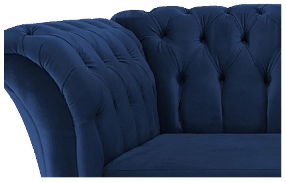 Poltrona Decorativa Chesterfield Sofia Suede Azul Marinho - ADJ Decor