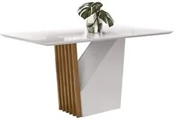 Mesa De Jantar 6 Lugares 120cm Venetti N02 Ypê/Off White - Mpozenato