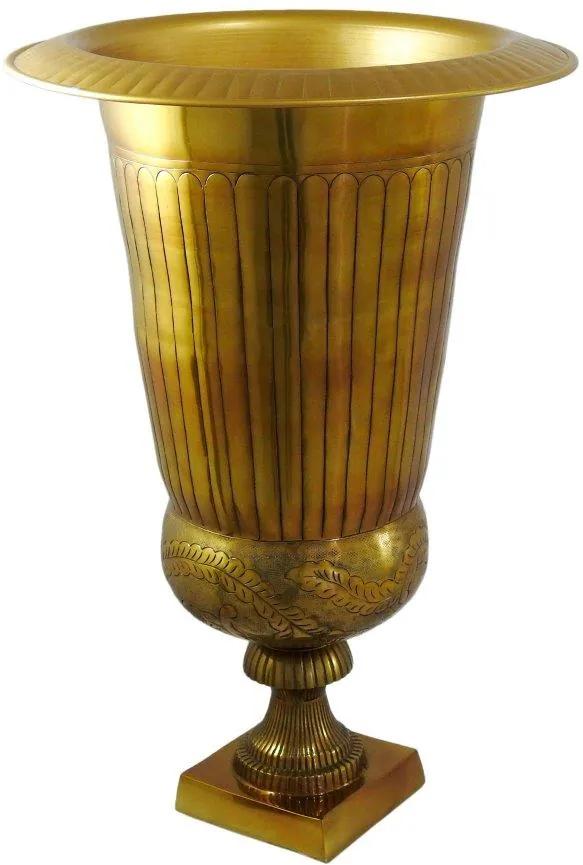 Vaso Decorativo em Alumínio Dourado - 76x50cm