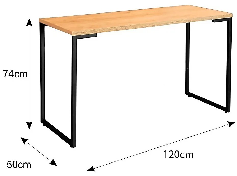 Mesa Escrivaninha Adelle 120cm Para Escritório e Home Office Industrial Nature - ADJ DECOR