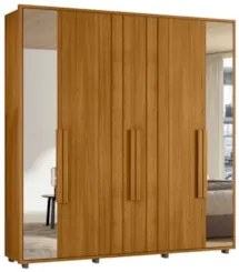 Guarda Roupa Casal 230cm Com Espelho Barok Cinamomo Z10     - Mpozenat