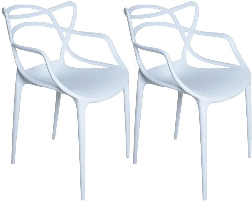 Kit 02 Cadeiras Decorativa Amsterdam Branco - Facthus