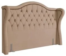 Cabeceira Cama Box Casal 140cm Antibes P02 Veludo Bege - Mpozenato