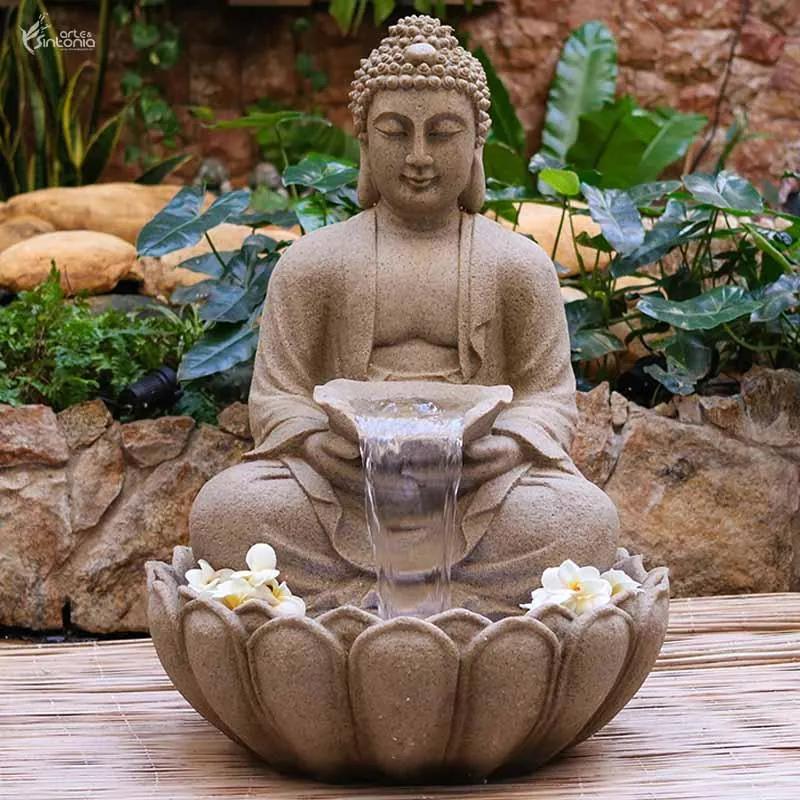 Fonte Decorativa Buda Pó de Pedra