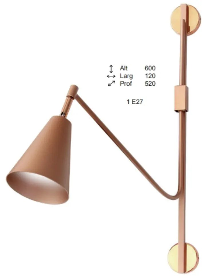 Arandela Choice Articulada 52X12X60Cm 1Xe27 - Old Artisan Ar-5557 (LUNA)