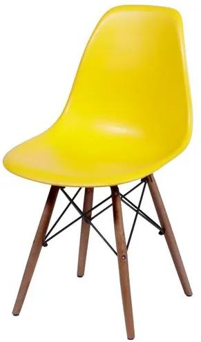 Cadeira Eames Polipropileno Amarelo Base Escura - 44832 Sun House