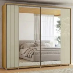 Guarda Roupa Casal 278cm 2 Portas 8 Espelhos Mya Opala/Cumaru Z10 - Mp