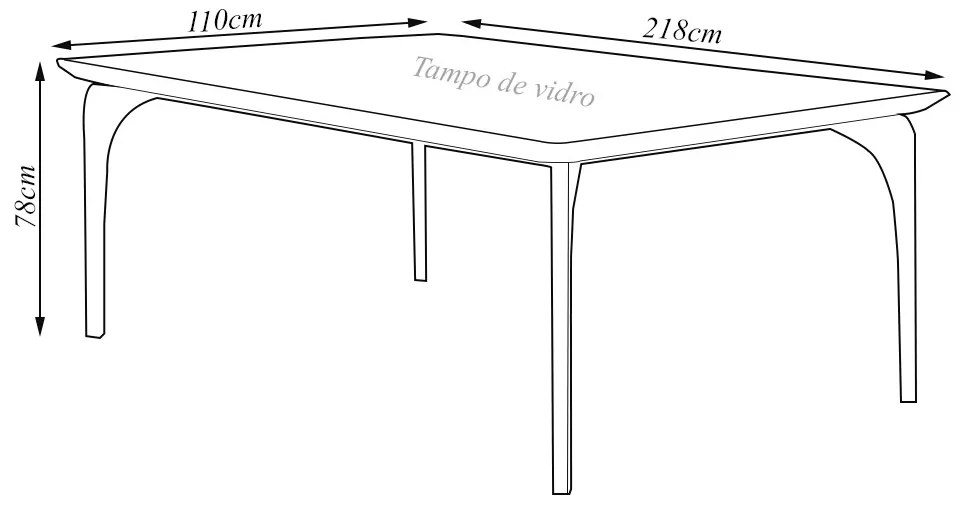 Mesa Sala de Jantar 8 Lugares 218cm Tampo em Laca Dinamarca OffWhite/Mel - Gran Belo