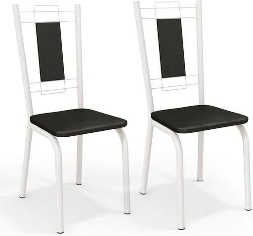 Kit com 2 Cadeiras para Copa, Branco  Fosco, Preto, Tidell III