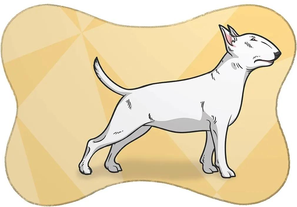 Tapete PET Bull Terrier Amarelo46x33cm