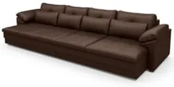 Sofá Retrátil 4 Lugares Para Sala 339cm Dijon Couro Caramelo S07 - Mpo