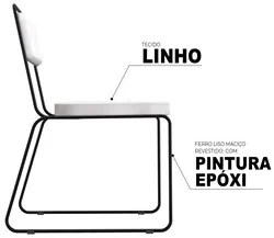 Kit 4 Cadeiras Estofadas Elis F02 Linho 760 Bege - Mpozenato