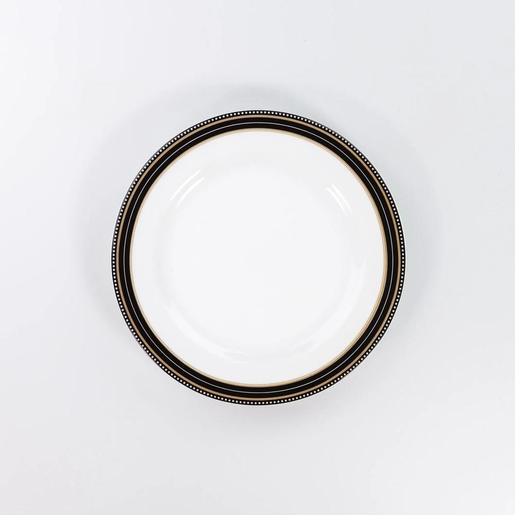 Prato para Sobremesa 19 cm Porcelana Schmidt - Dec. Paula Black