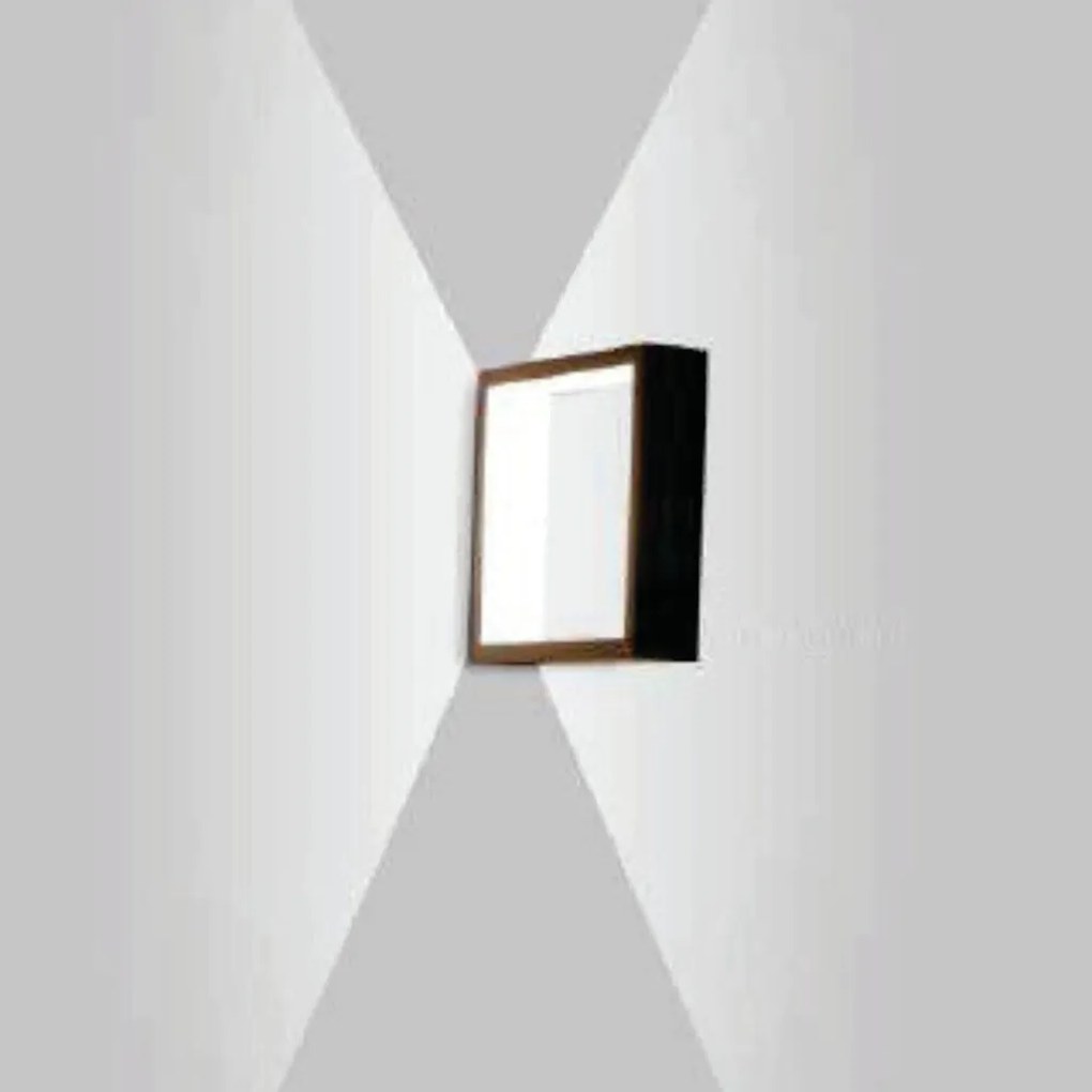Arandela Puch Quadrada Interna 1Xpci Led 5W 30X5X30Cm | Usina 5744/30 (BT / CP-M - Branco Texturizado / Champanhe Metálico, 110V)