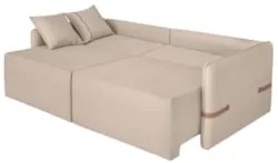 Sofá Cama Retrátil 200cm Essence D05 Linho Bege/Camel - Mpozenato