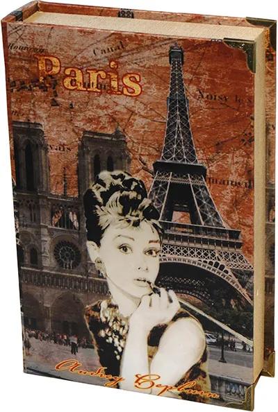 Caixa Livro com 2 Peças de Seda Paris Audrey