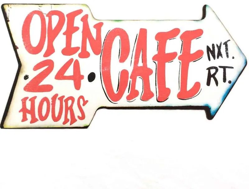 Placa Mdf Open Café 24 Hrs