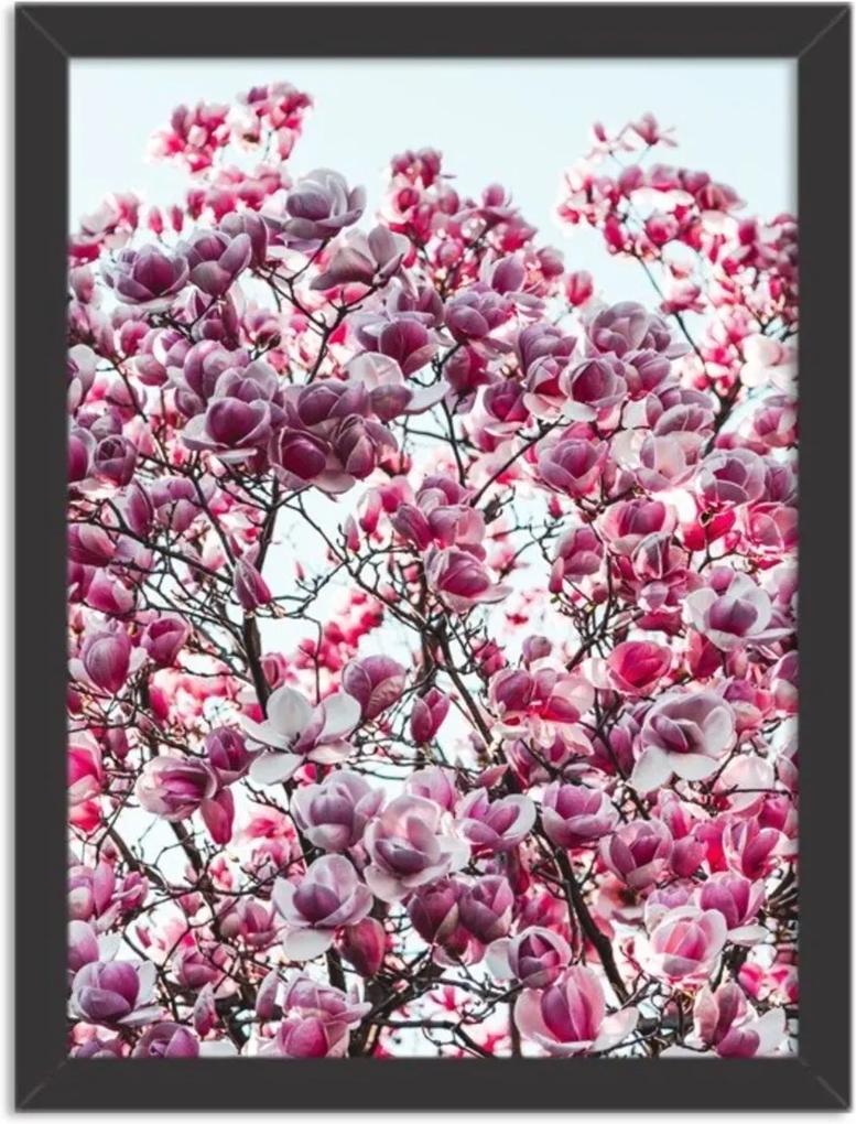 Quadro Decorativo Flores de Primavera Preto - Médio