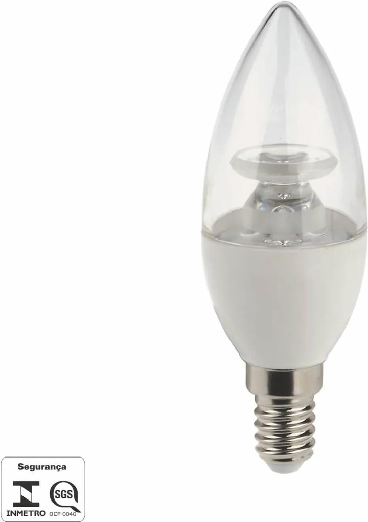 lâmpada vela led 4,5W quente lisa transparente Inmetro Bella LP016TC