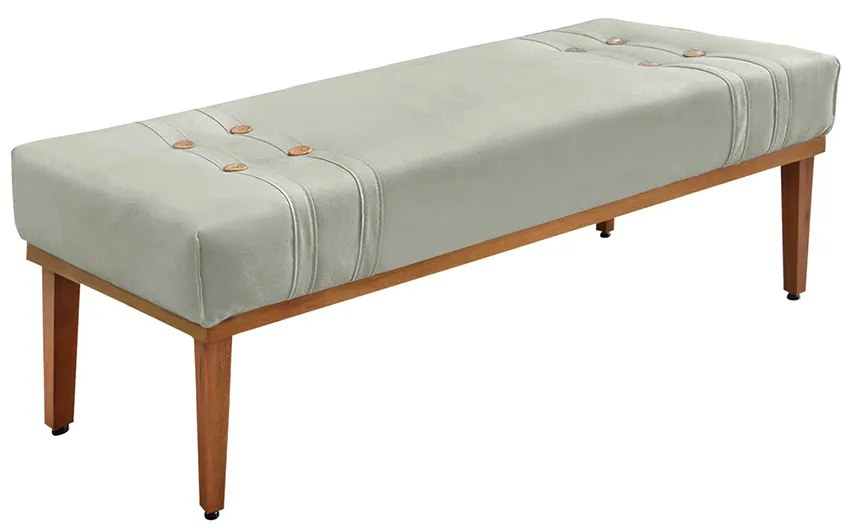 Cabeceira Cama Box Casal 140cm e Recamier Gênova Veludo Prata S04 - D'Rossi