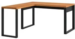 Mesa Escritório Em L Estilo Industrial F22 Freijó/Preto Fosco - Pradel