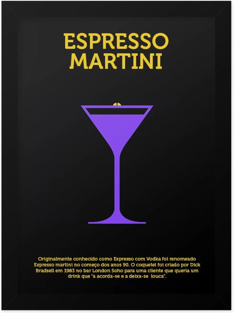 Quadro Adoraria A4 Drink Bebida Coquetel Espresso Martini Preto